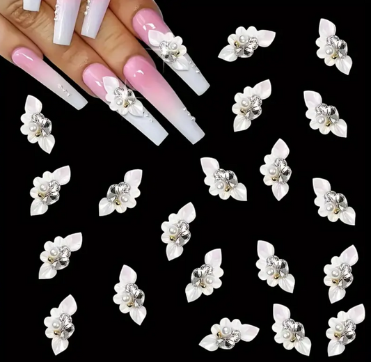 Nellz White Flower Charms