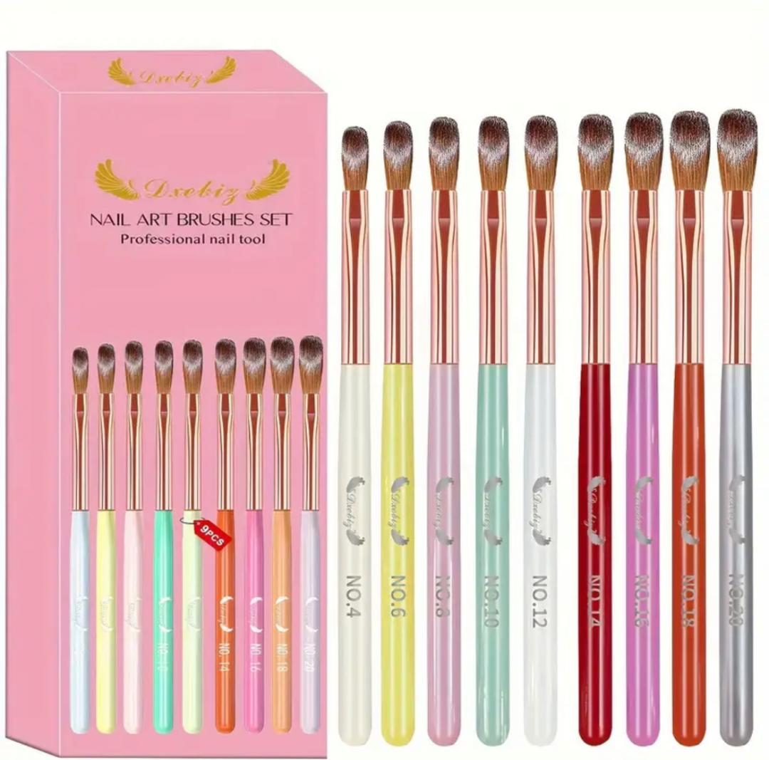 Nellz Rainbow Acrylic Brush Set