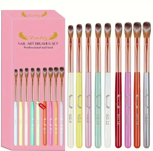 Nellz Rainbow Acrylic Brush Set