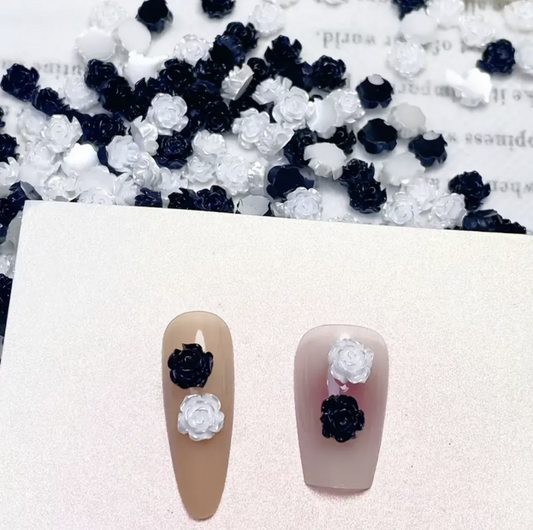 Black or White Rose Charms
