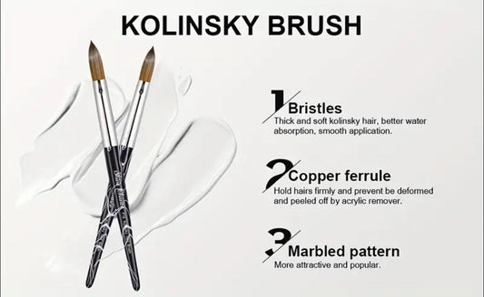 Nellz 100% Kolinsky Acrylic Brushes